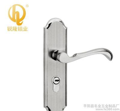 锐隆锁业 厂家直销锁具不锈钢执长锁7018单舌门锁锌合金把手批发